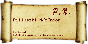 Pilinszki Nándor névjegykártya